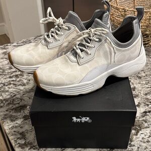 Coach Cream and Gray Athletic Shoes